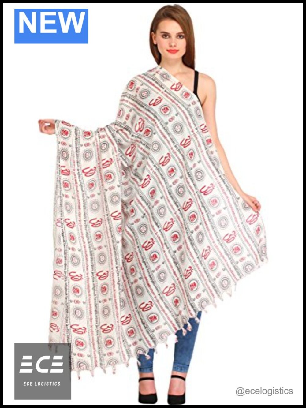 Gayatri Mantra Prayer Shawl Polycotton Geometric One Size